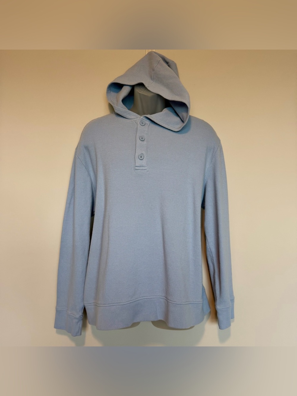 EUC | Men’s Gap Baby Blue Hooded Henley Pullover | Size XL